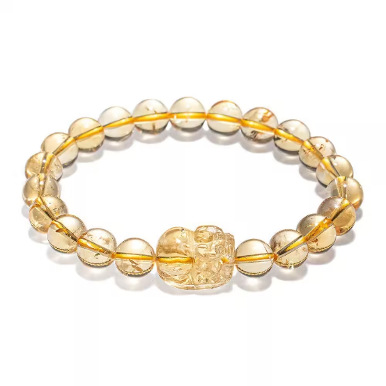 A45 黃水晶貔貅手珠 8mm